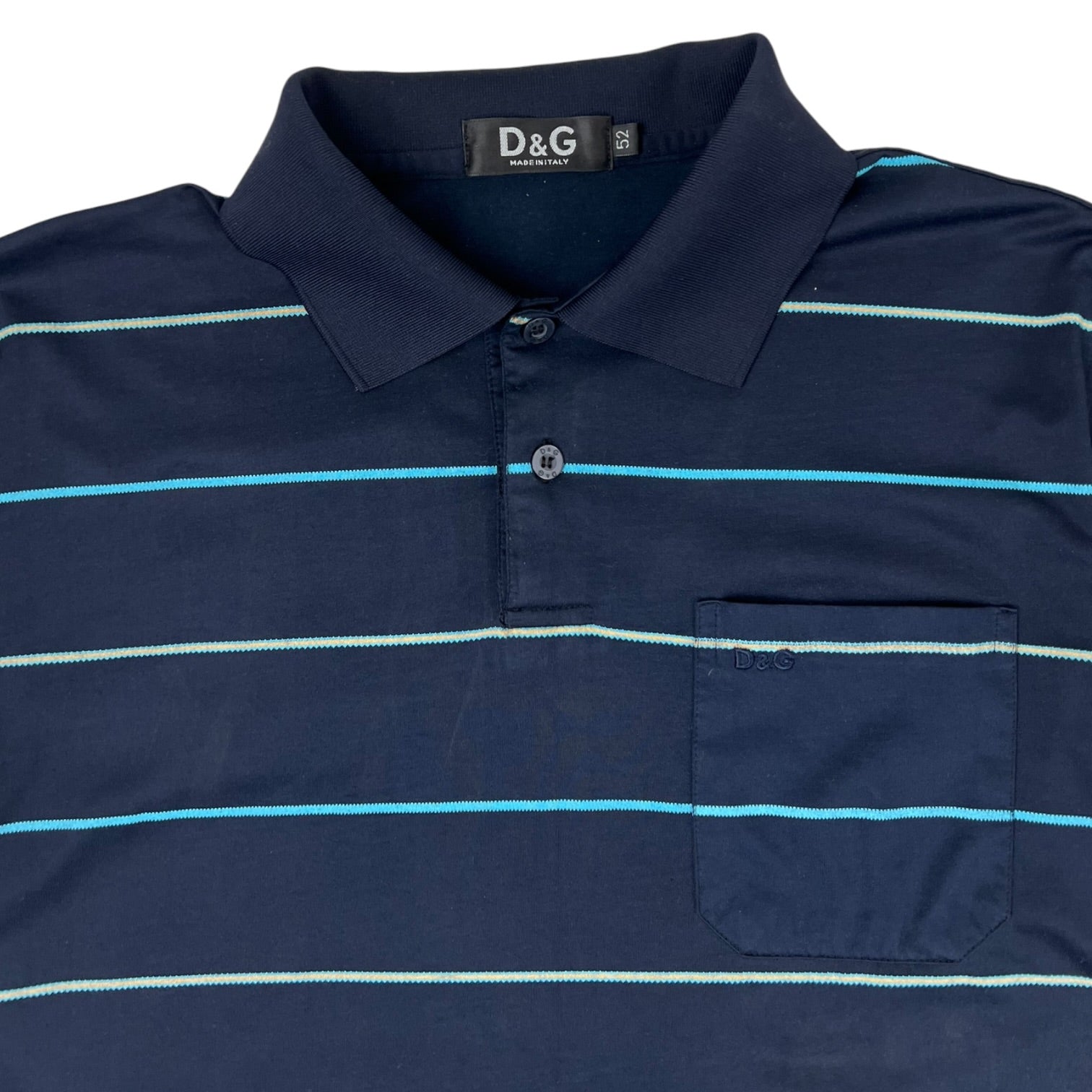 Dolce & Gabbana Striped Polo Blue