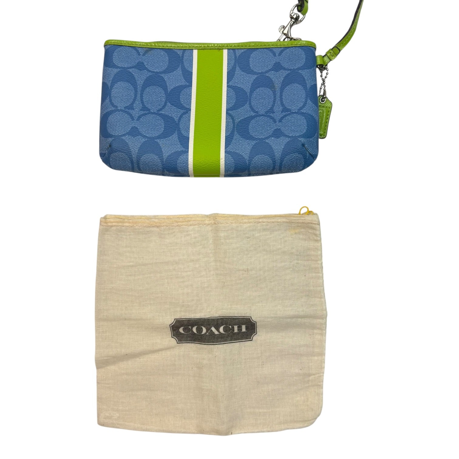 (W) Vintage Coach Signature C Monogram Wallet Blue/Green