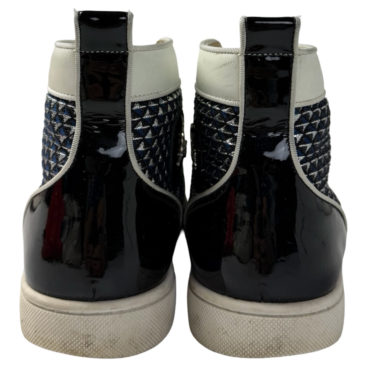 Christian Louboutin Lou Spikes High Top Sneakers Navy/White (Used)