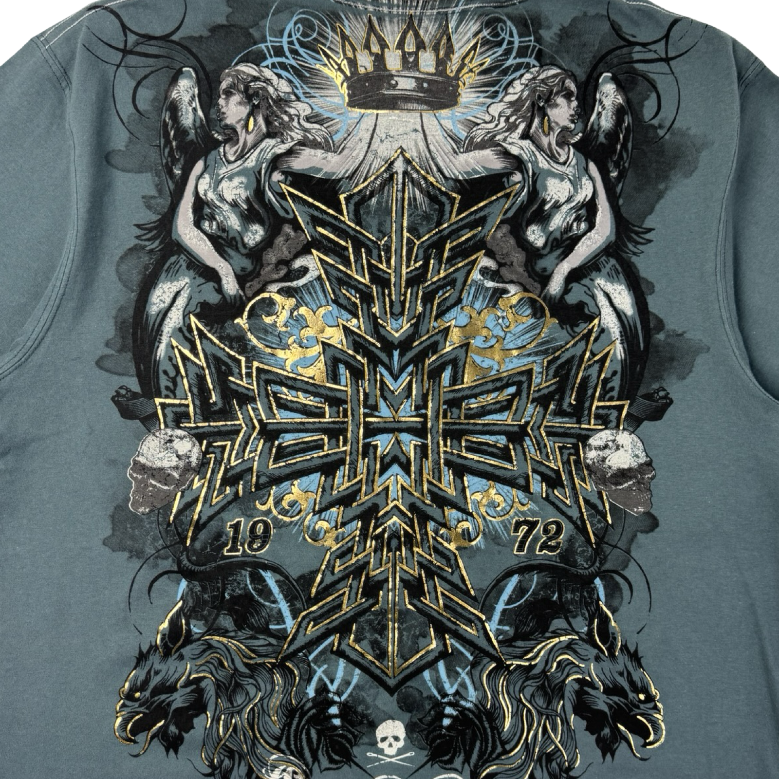 Y2K Marc Eckō Cut & Sew Cyber Gothic Cross Sleaze T-Shirt