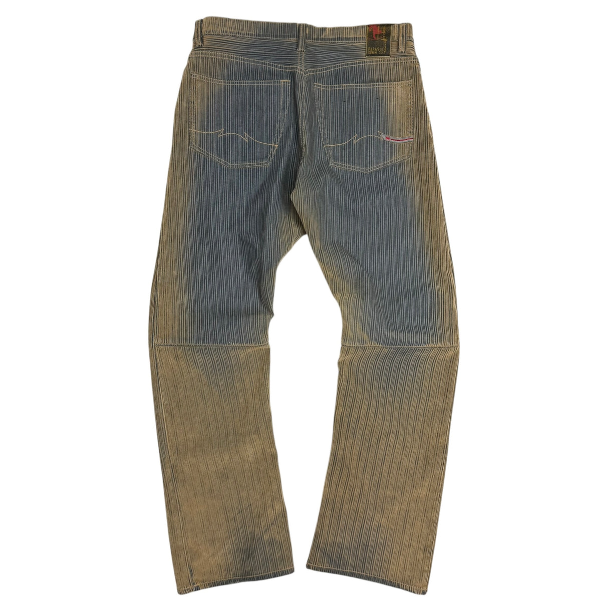 Vintage Parasuco Pinstripe Sandwash Denim Jeans Silver
