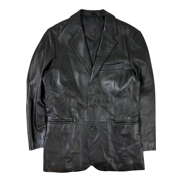 (W) Vintage 1997 Balenciaga Leather Blazer Black