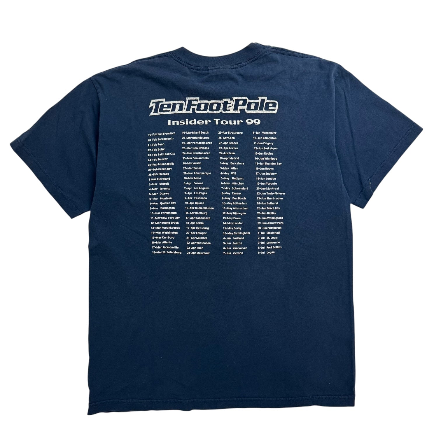 1999 Ten Foot Pole Inside Tour Tee Navy Blue