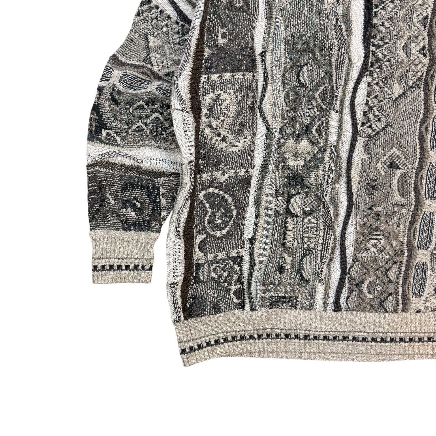 Vintage Idea Uomo 3D Knit Sweater White/Black