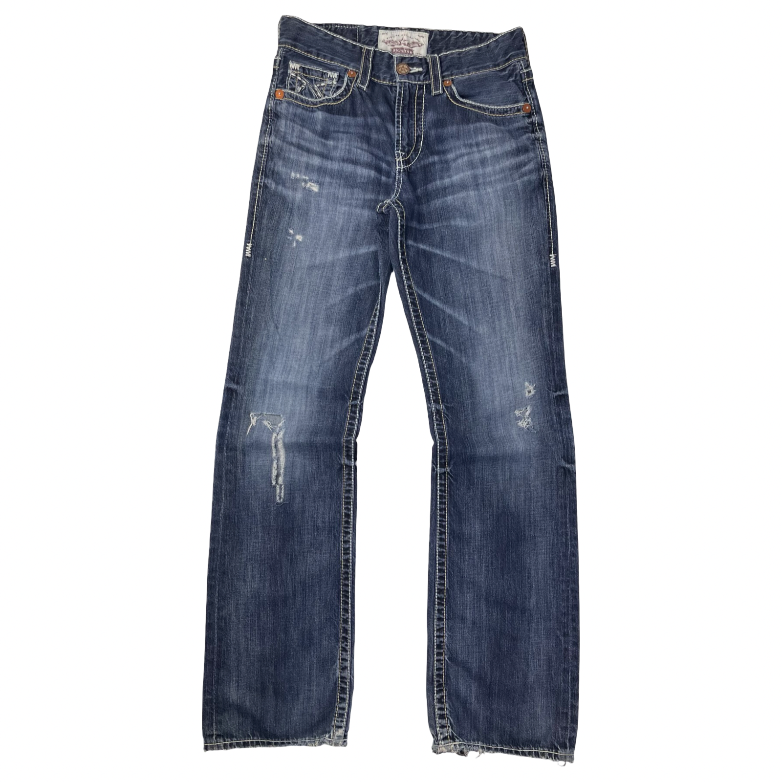 Vintage Y2K Big Star Contrast Stitch Denim Pant Dark Wash