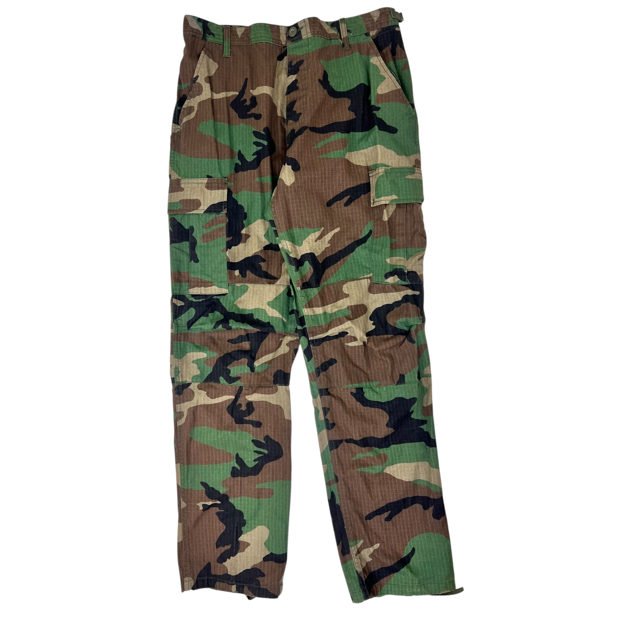 Vintage Military Style Woodland Camo Cargos