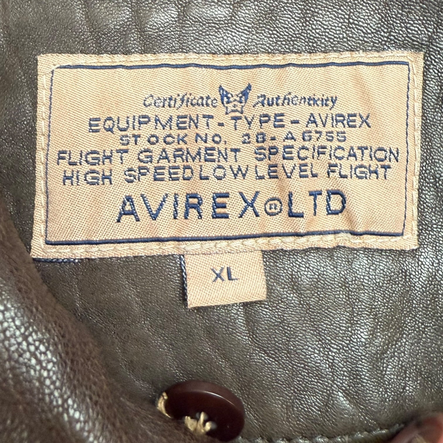 Vintage Avirex Leather Flight Jacket Brown