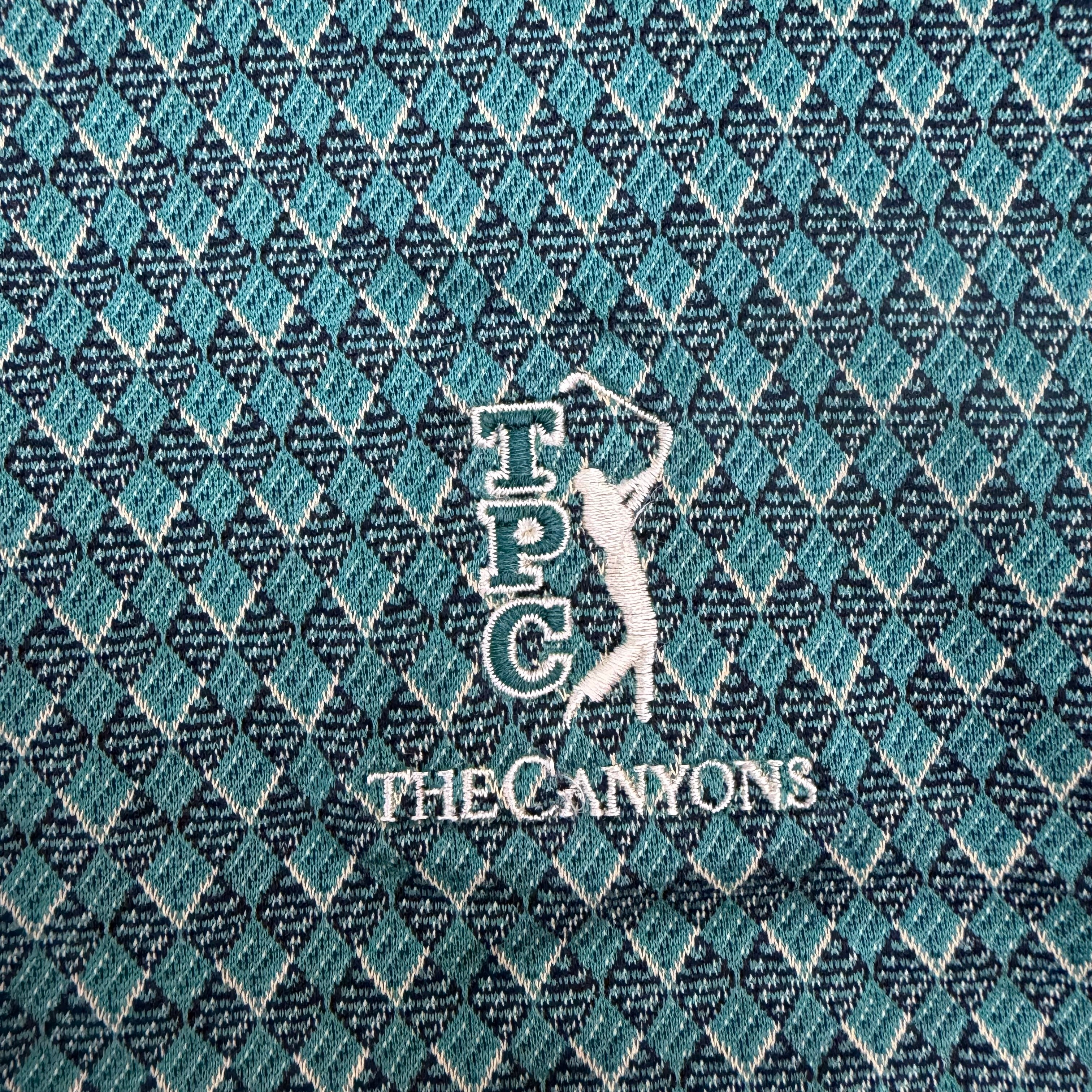 Vintage The Canyons TPC Patterned Golf Polo Green