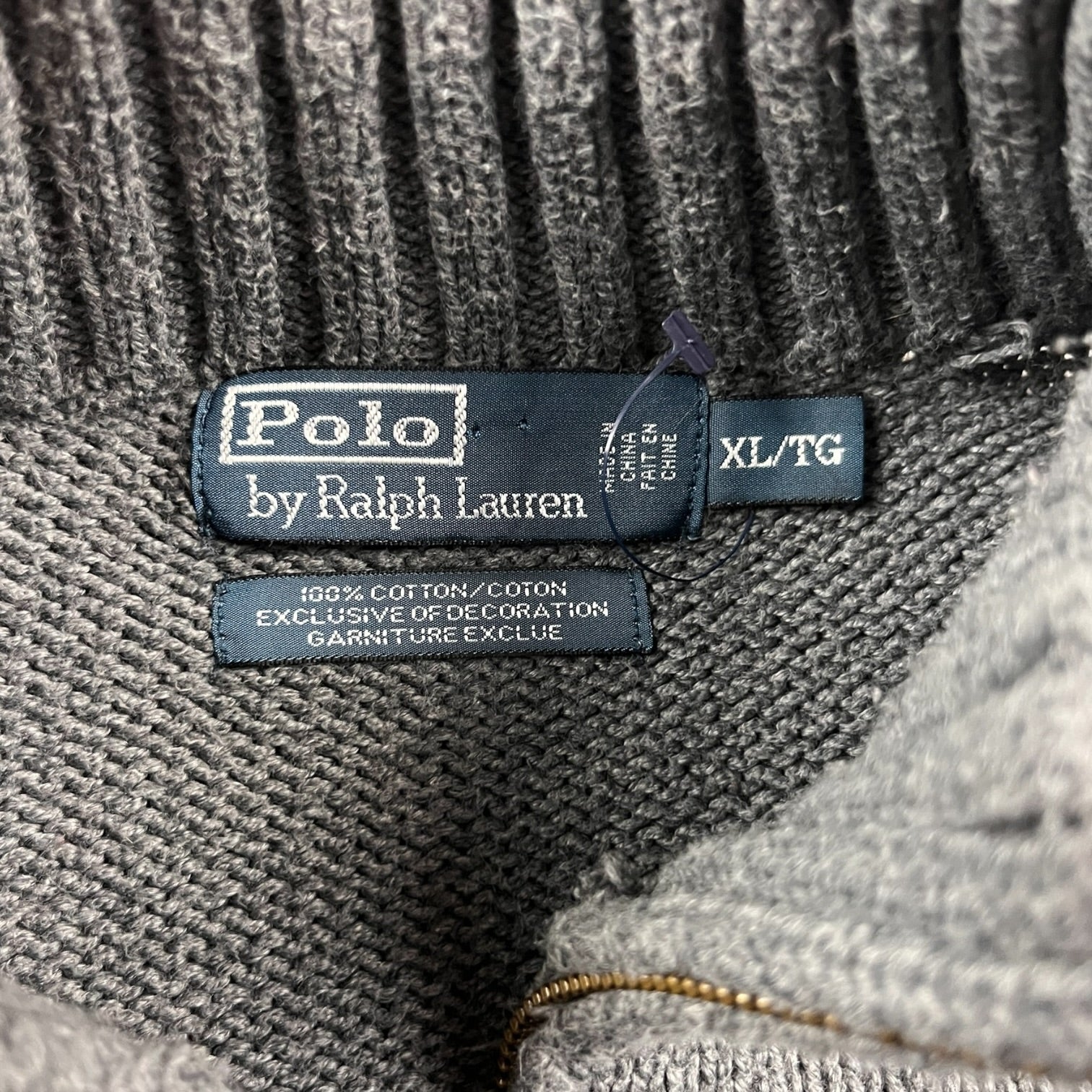 Vintage Polo Ralph Lauren Knit 1/4 Zip Sweater Grey