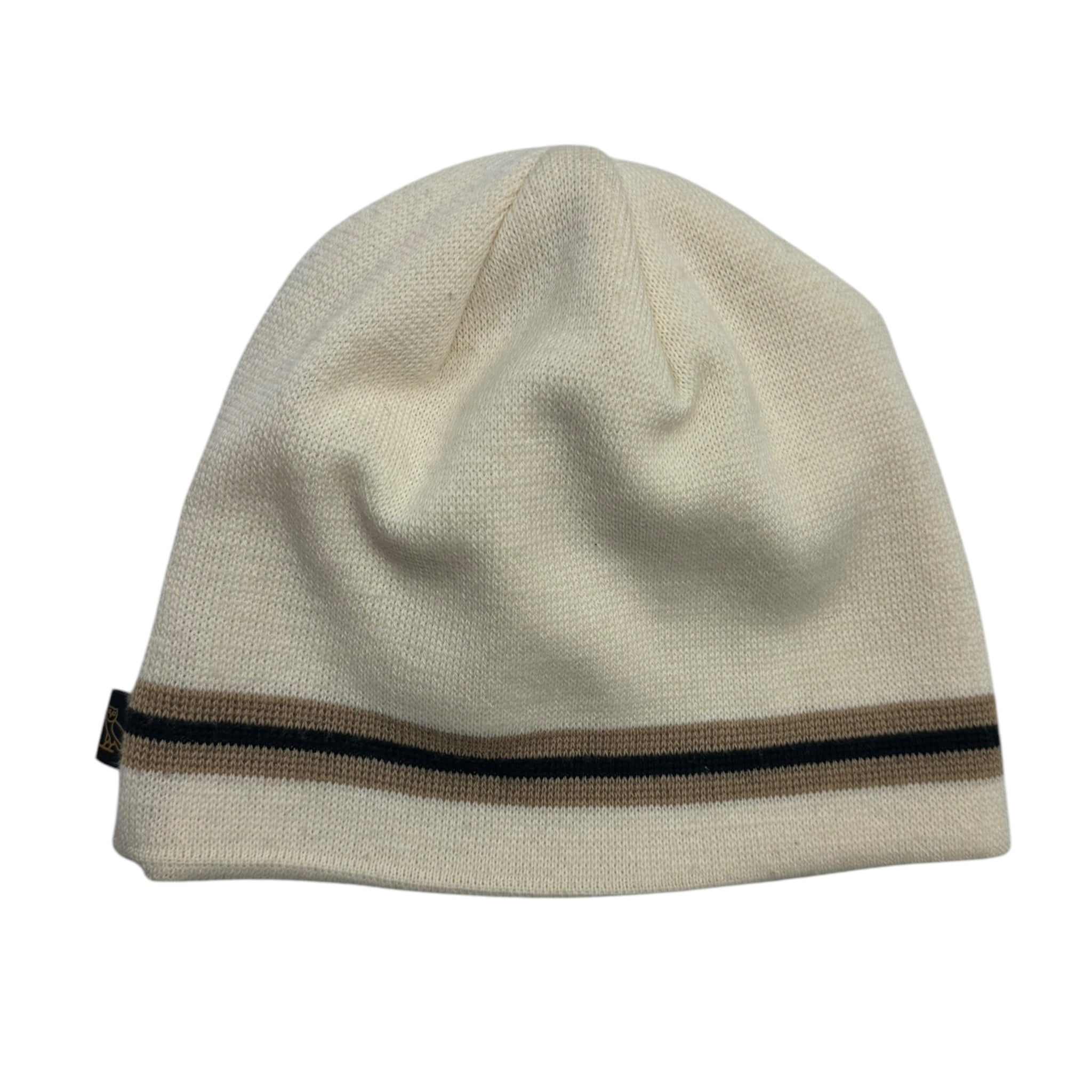 OVO Striped Beanie White