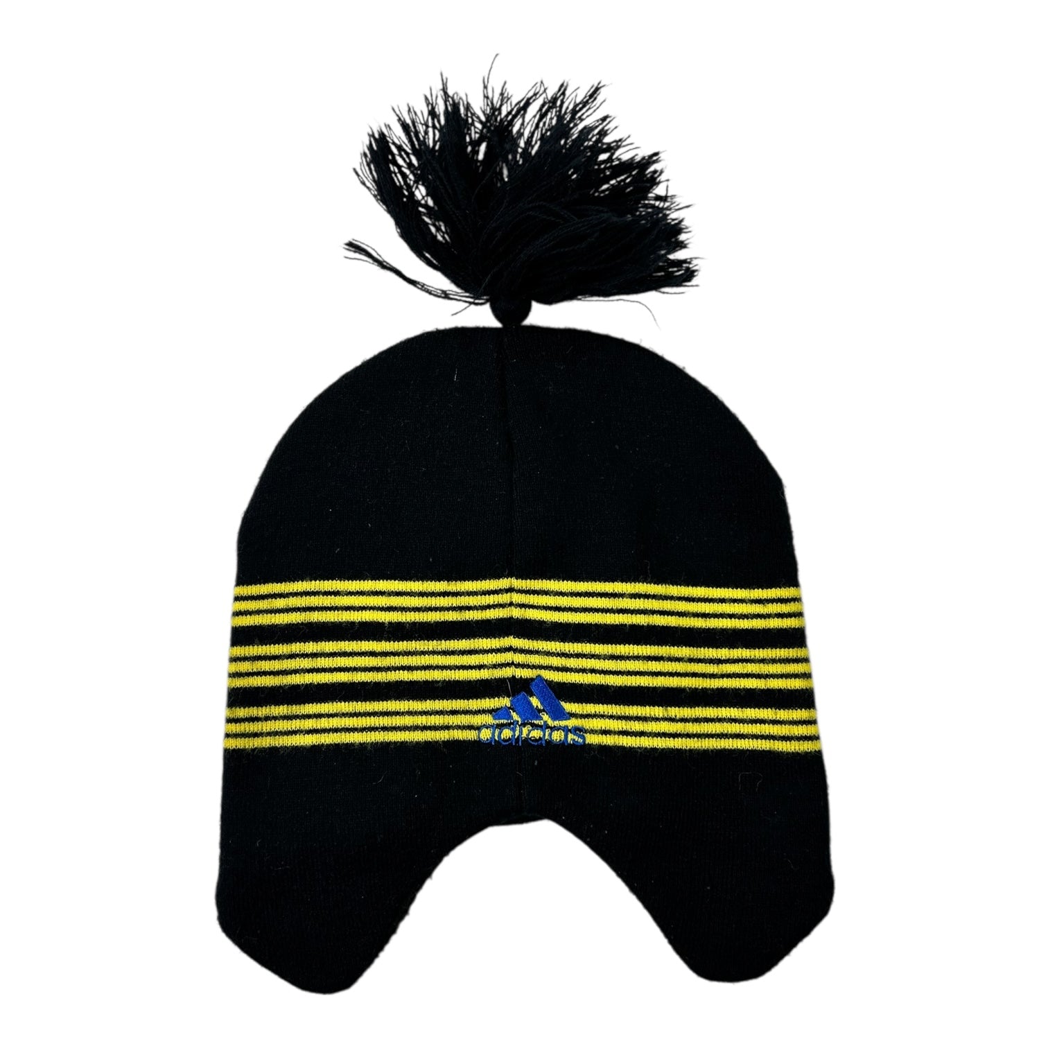 Vintage Adidas Ear Muff Beanie Black/Yellow