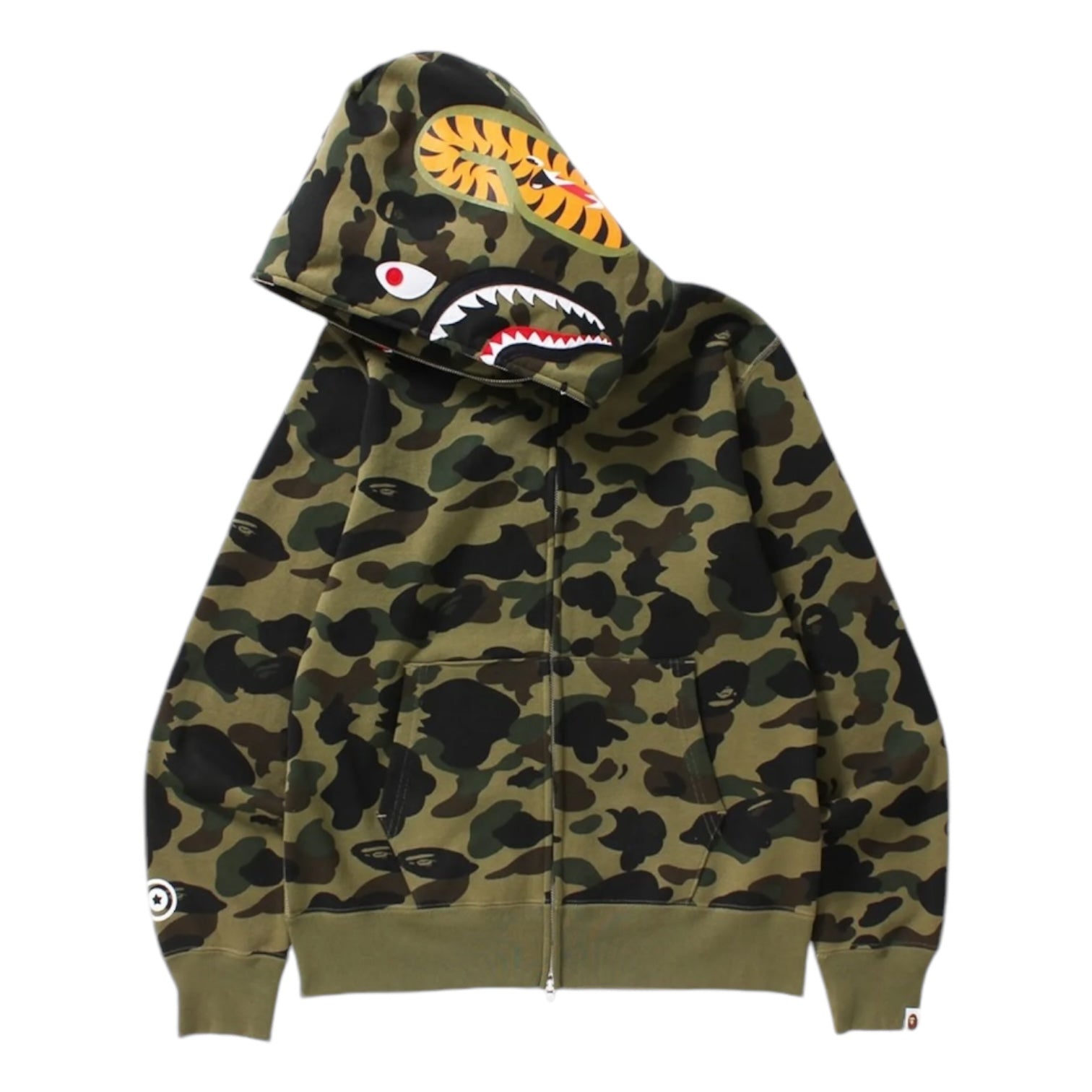 BAPE 1st Camo Shark Full Zip Hoodie Green