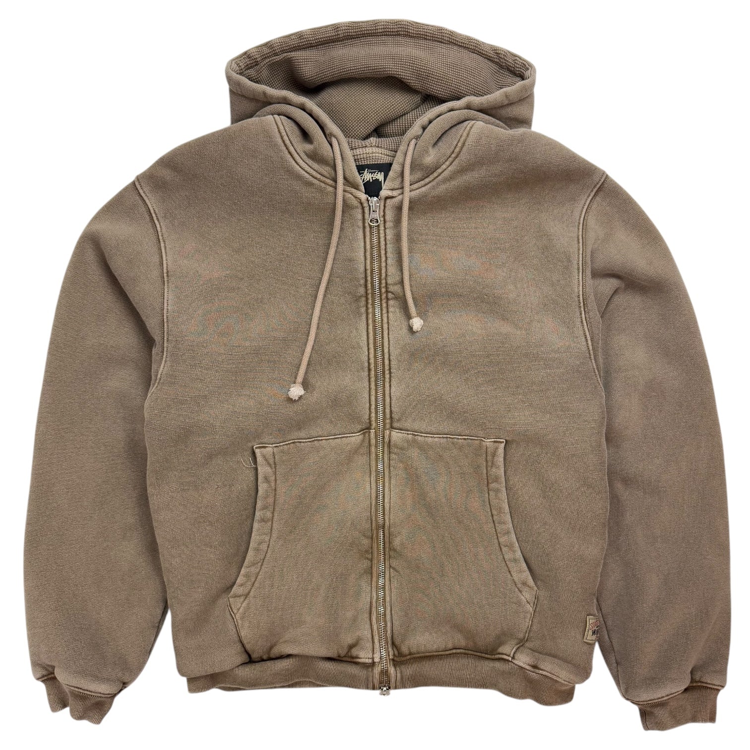 Stussy Garment Dyed Thermal Lined Hoodie Tan