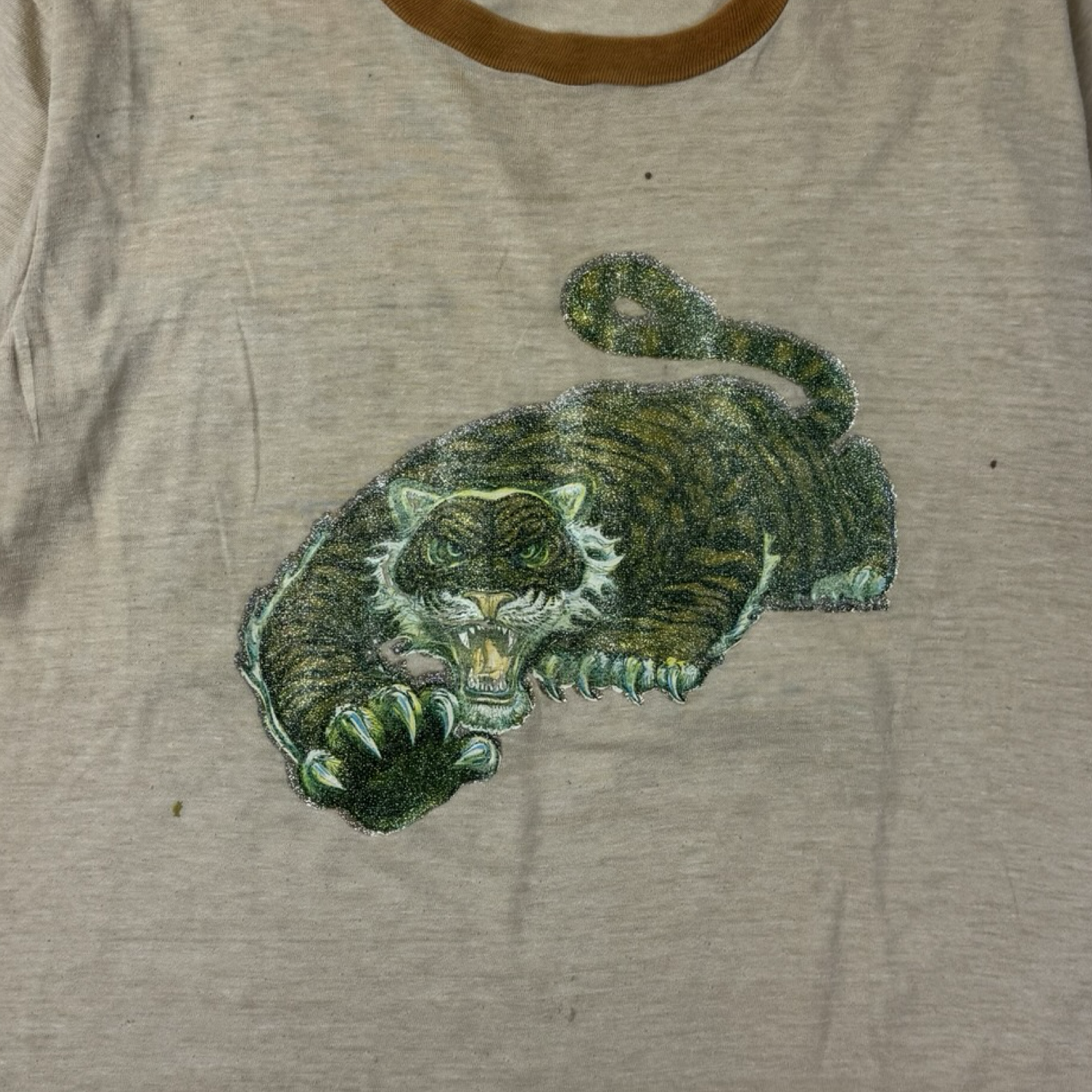 Vintage 70s Tiger “Putting It All On The Line” Ringer T-Shirt