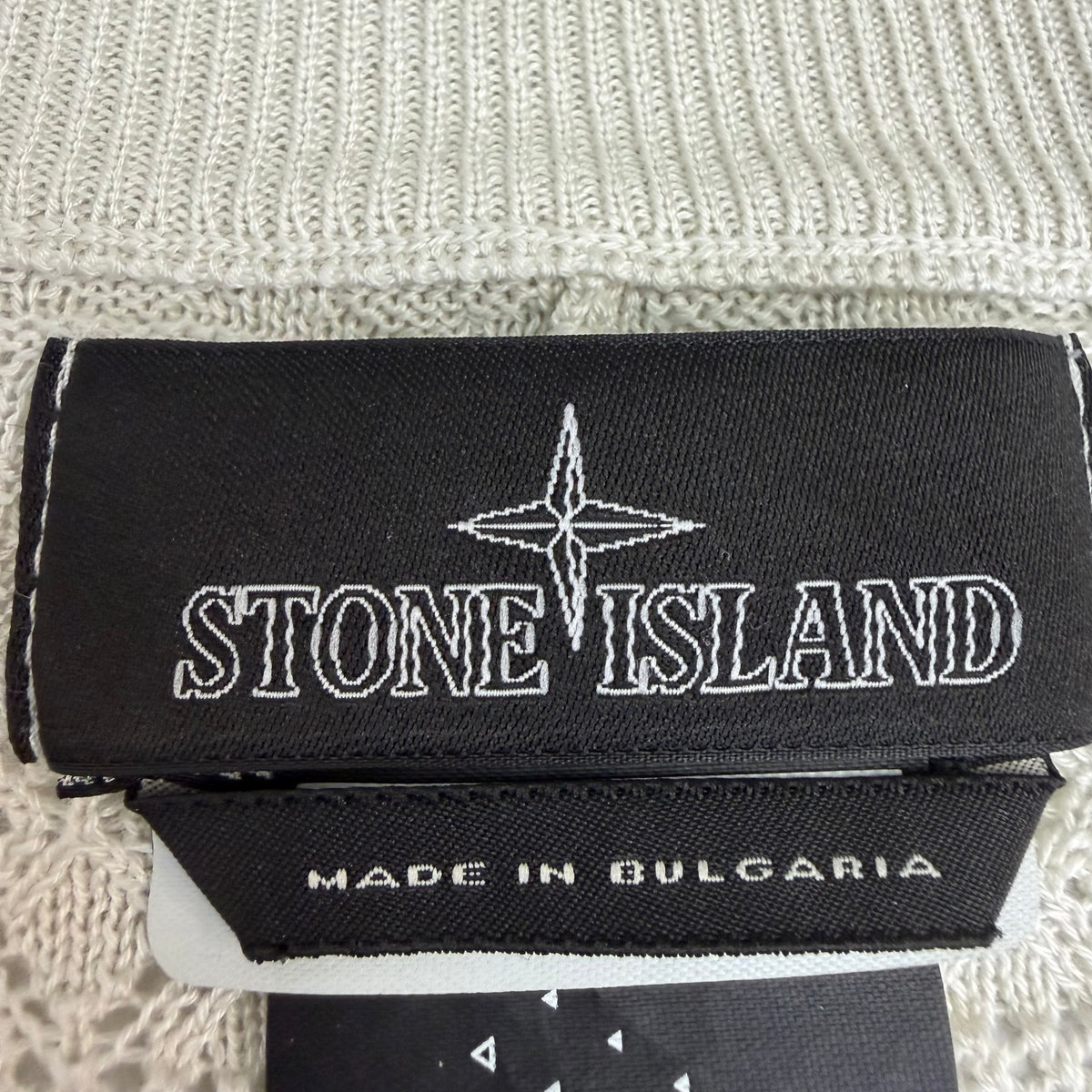 Stone Island Shadow Project Japanese Aran Knit Cardigan Cream