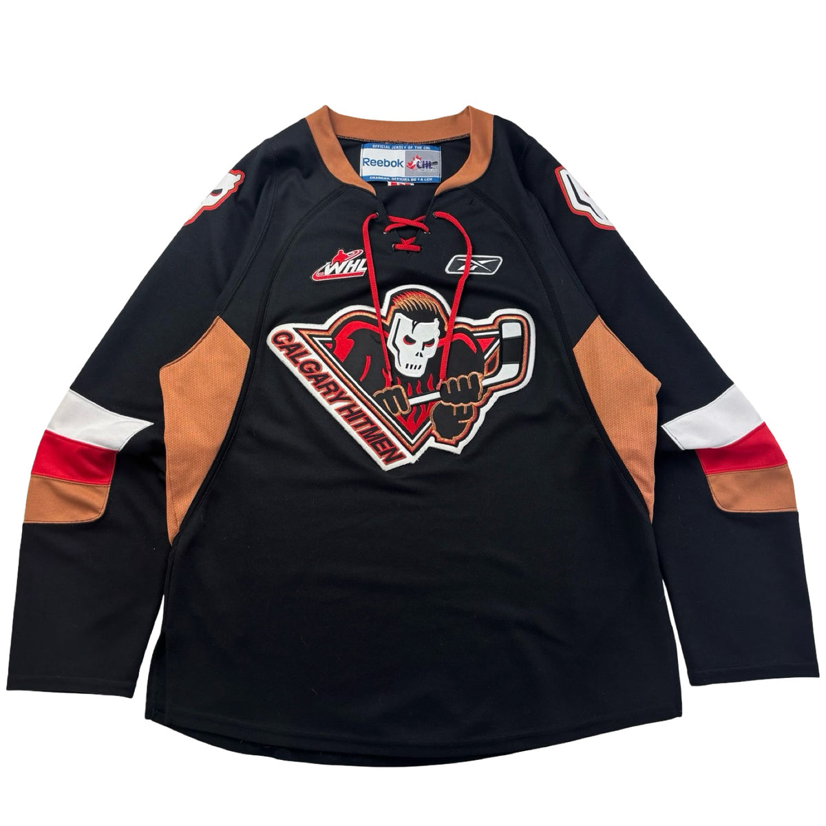 Vintage Reebok Calgary Hitmen WHL Home Jersey Black/Gold