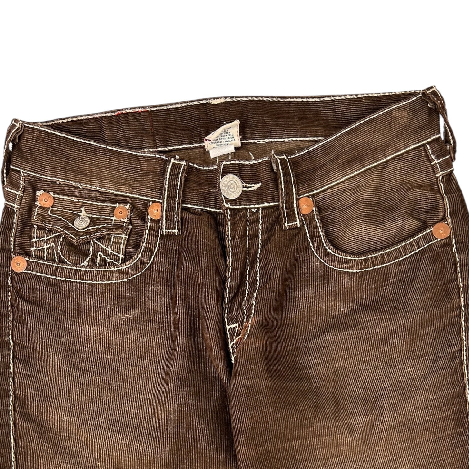 Vintage Y2K True Religion Joey Big T Corduroy Pants Brown