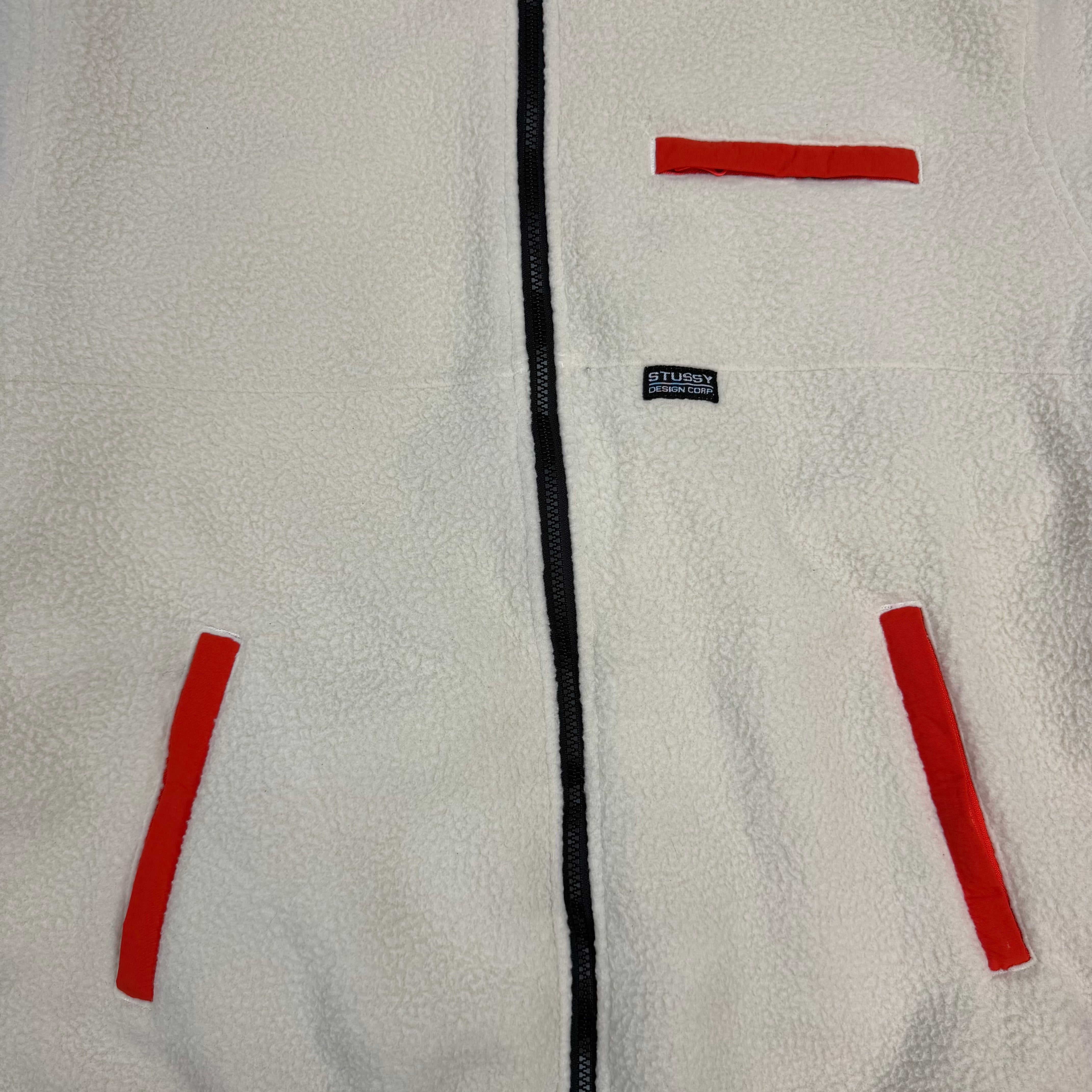 Stussy Nylon Mock Neck Fleece Cream