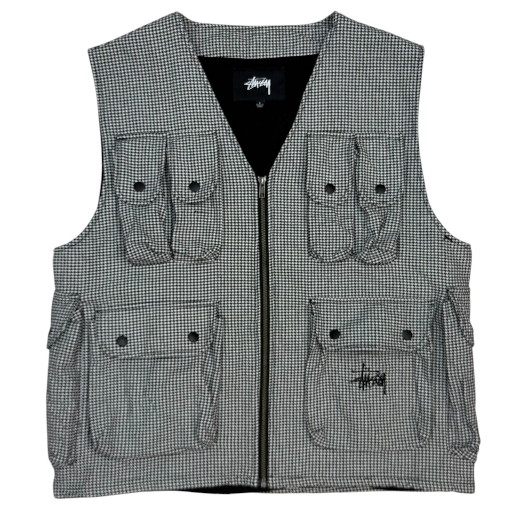 Stussy Houndstooth Work Vest Black/White