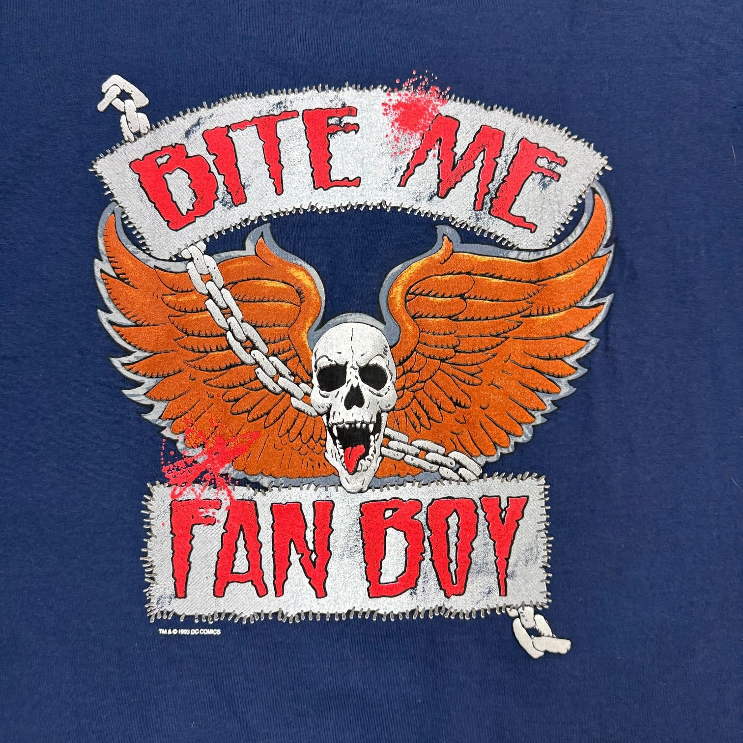 1993 Lobo ‘Bite Me Fan Boy’ Tee Navy Blue
