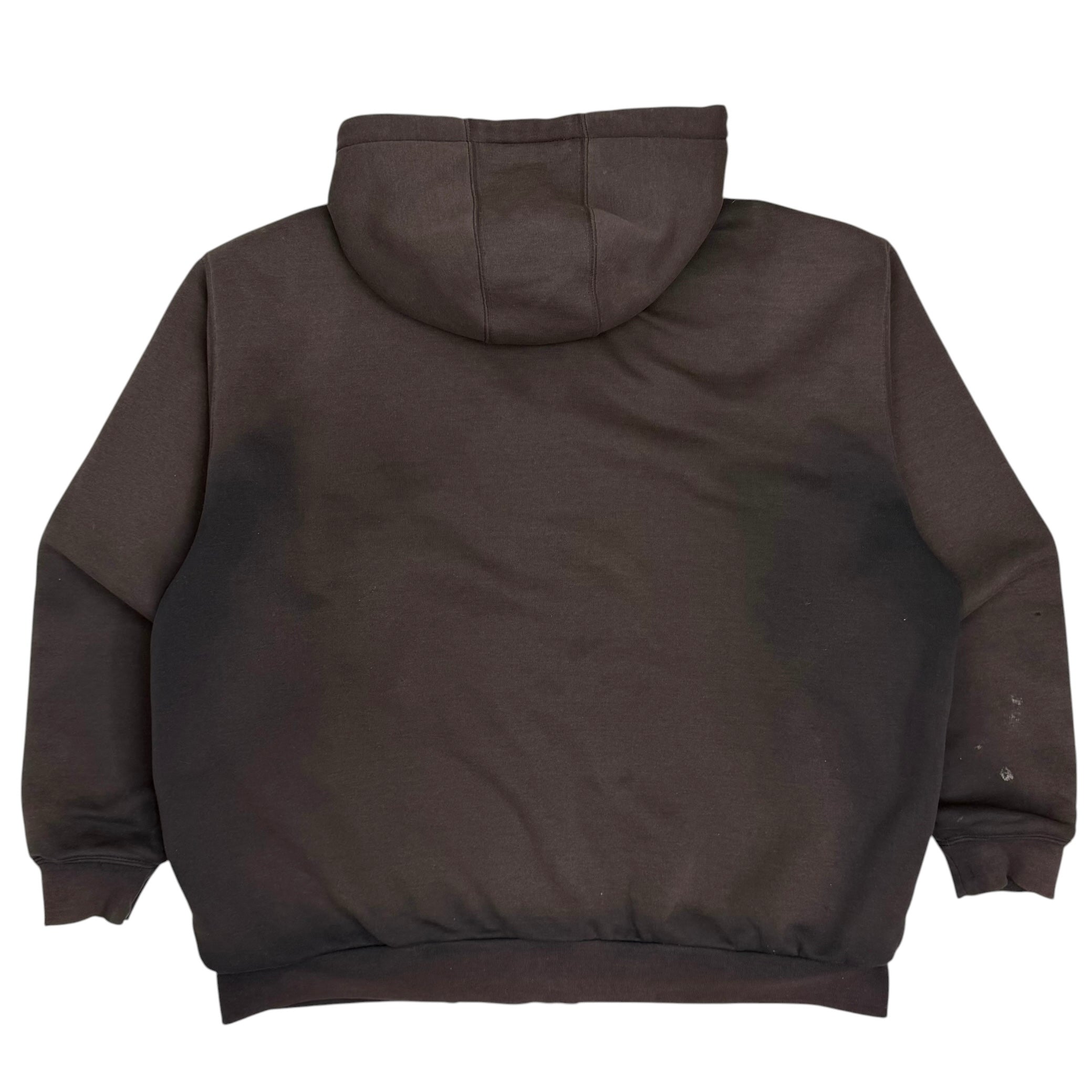 Vintage Carhartt Thermal Lined Zip Up Hoodie Faded Brown