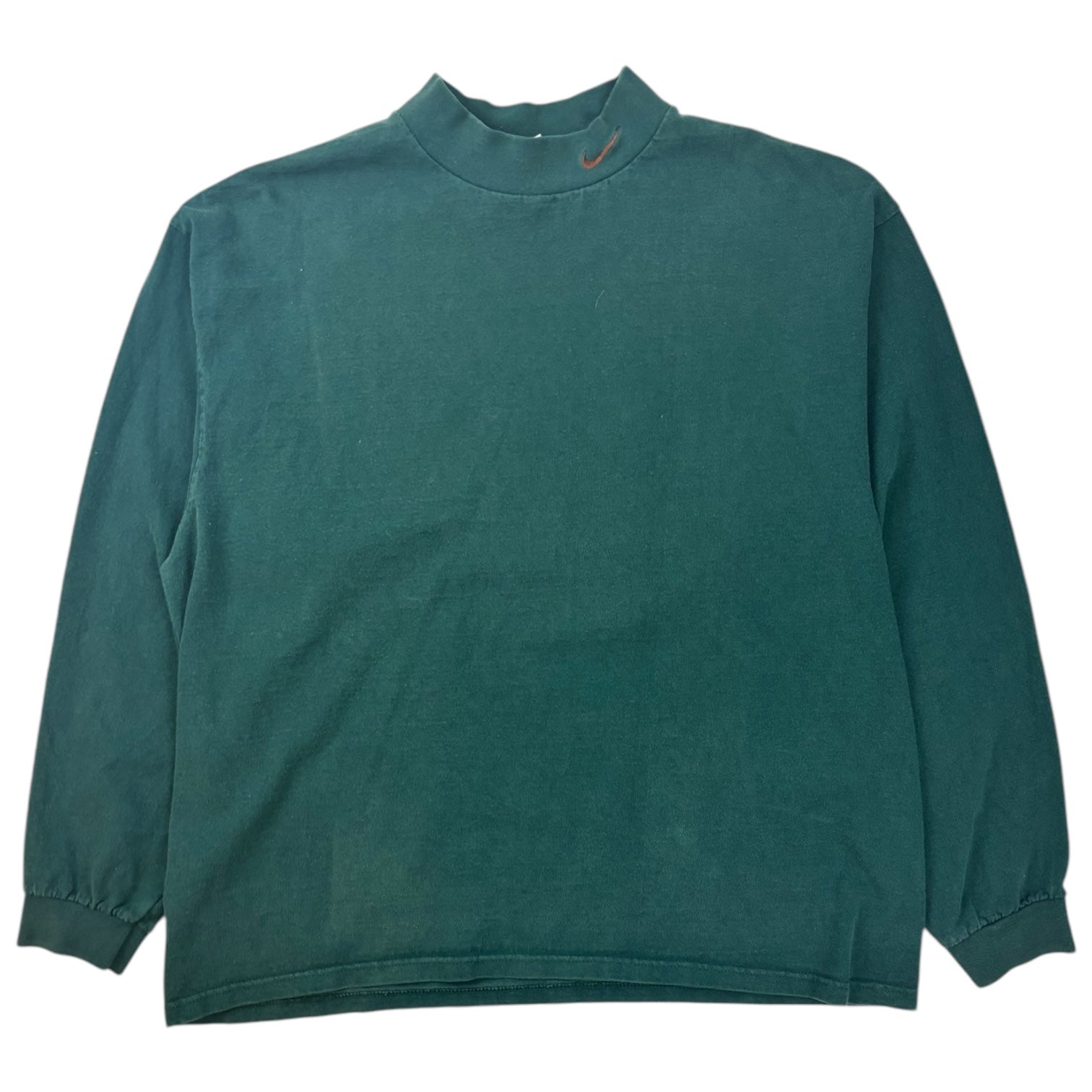 Vintage Nike Mock Neck Long Sleeve Shirt Dark Green