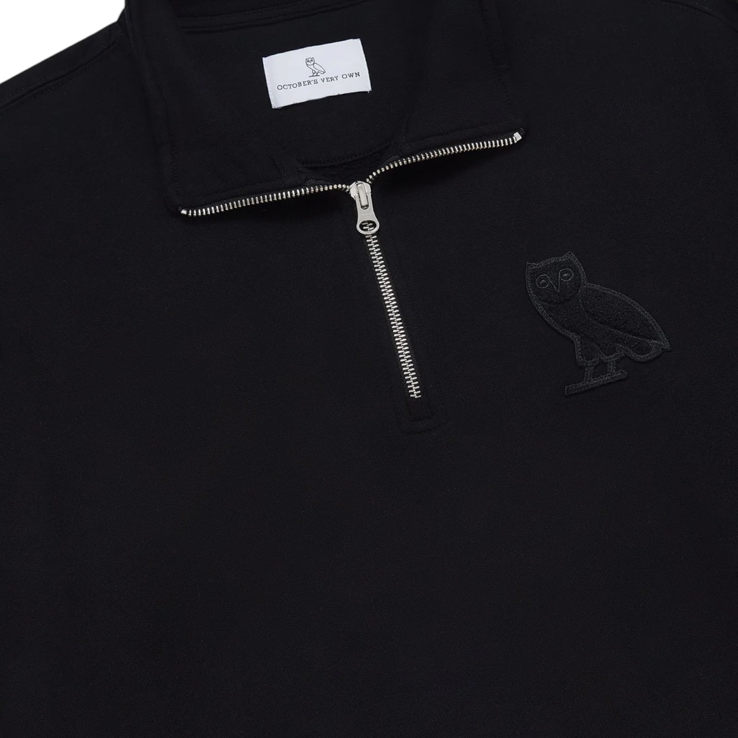 OVO Mini OG Quarter Zip Mockneck Sweatshirt Black