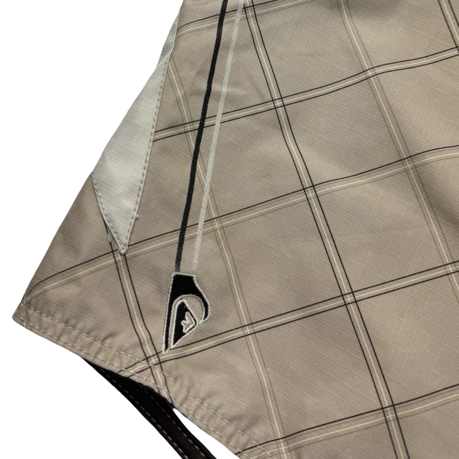 Y2K Quiksilver Embroidered Surf Board Shorts Beige