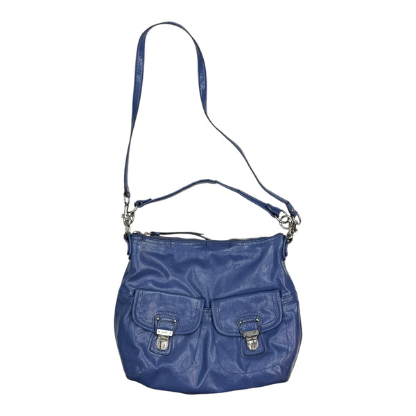 (W) Vintage Coach Daisy Liquid Gloss Pocket Hobo Bag Blue