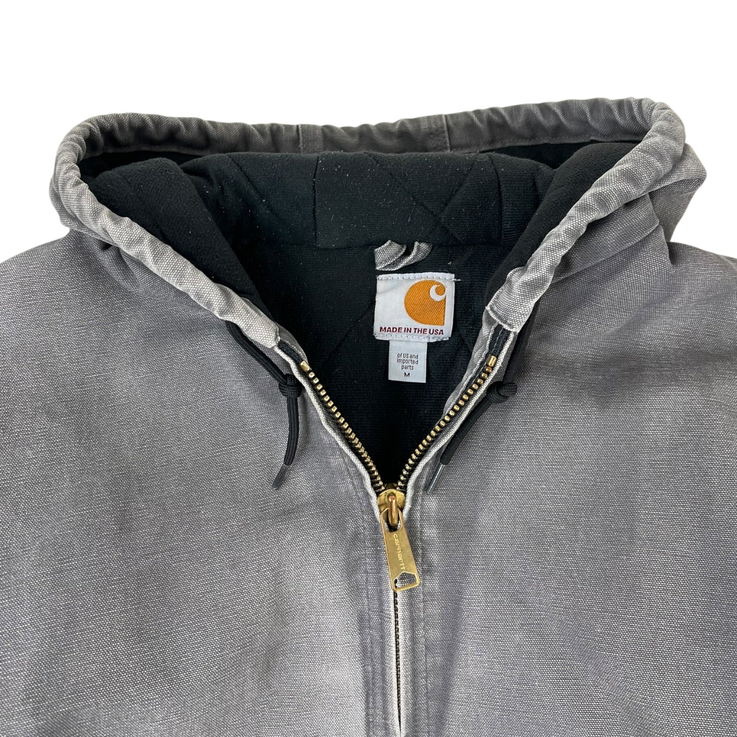 Vintage Carhartt Hooded Active Jacket Grey Canvas