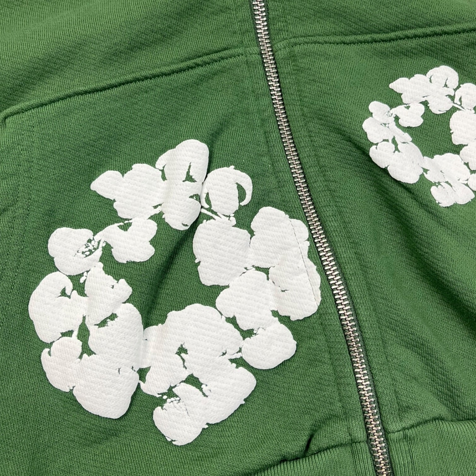Denim Tears Cotton Wreath Zip Up Hoodie Green
