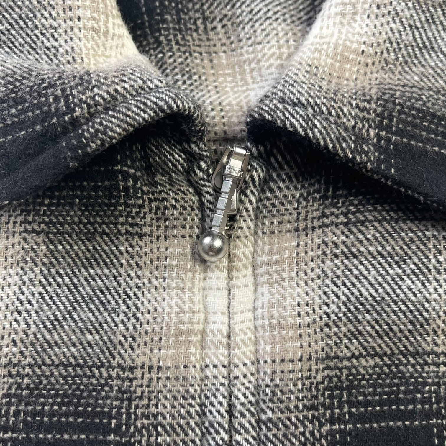 OVO Zip Up Shadow Plaid Shirt