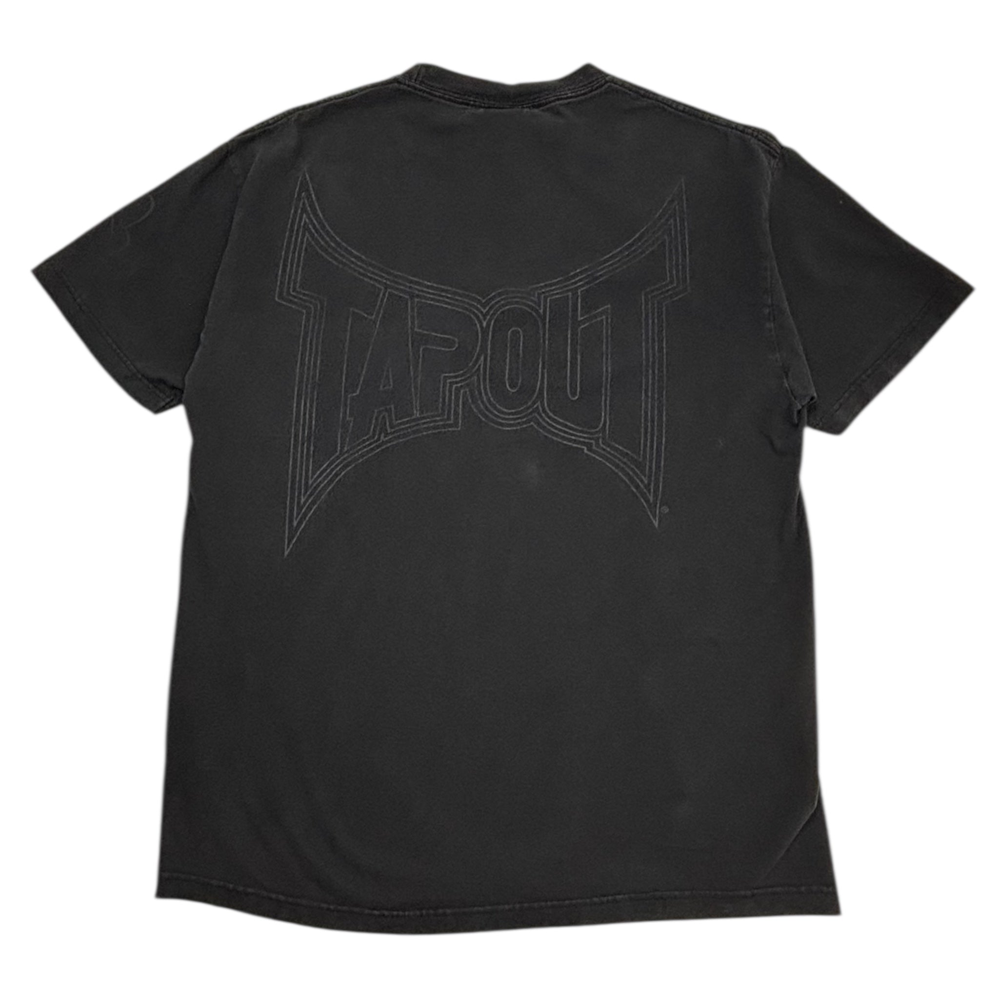 Vintage Y2K Tap Out Tiger Skull T-Shirt Black