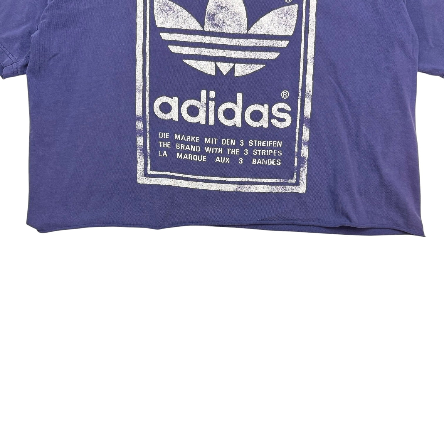 Vintage Adidas Cropped Logo Tee Royal Blue