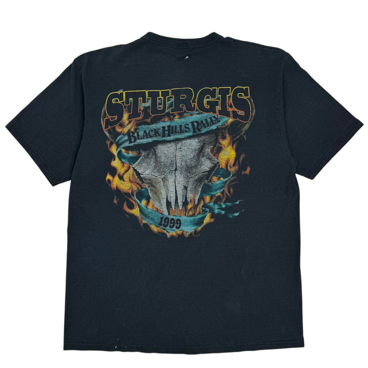 1999 Sturgis Black Hills Rally Henley Tee Black
