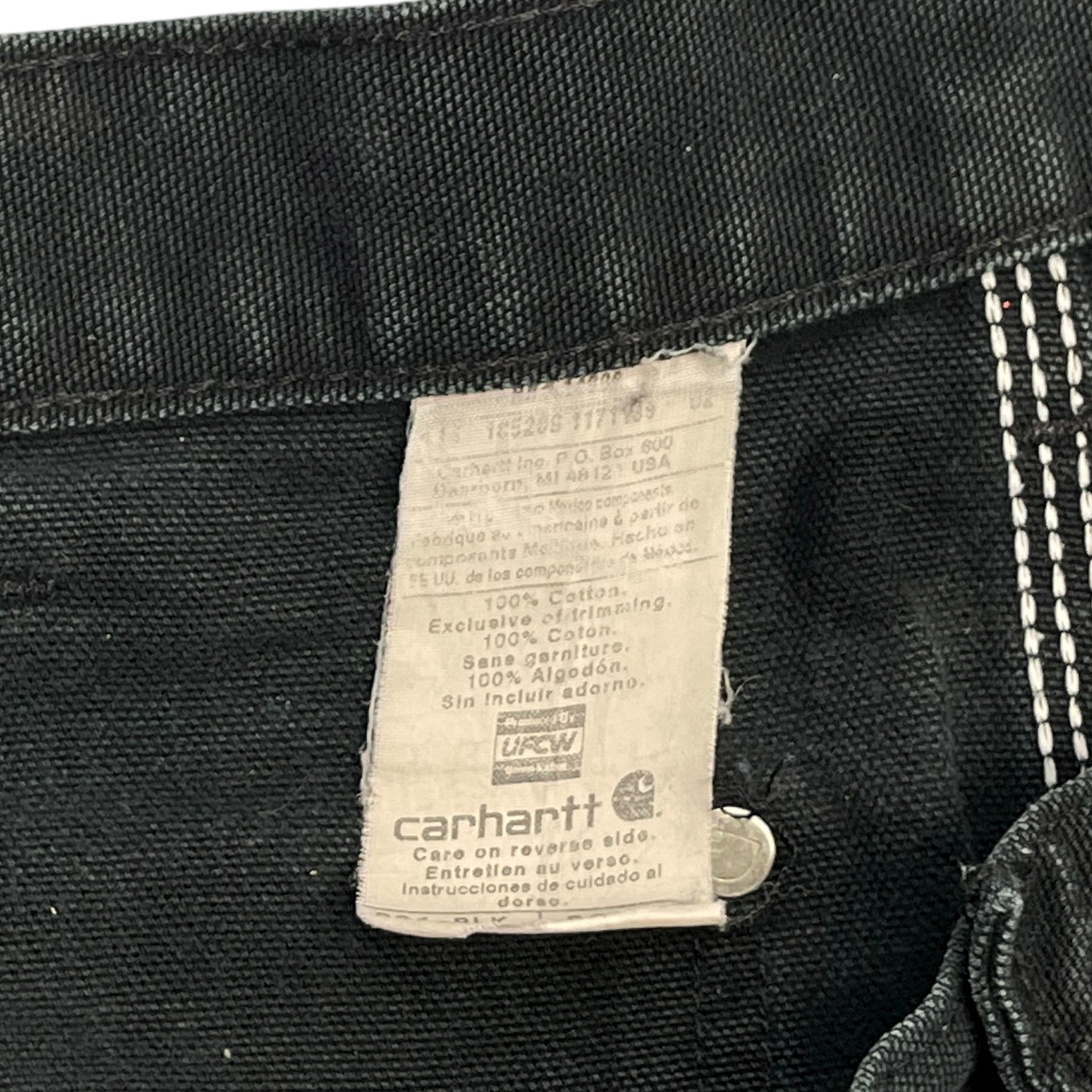 Carhartt Double Knee Work Pants Worn Noir