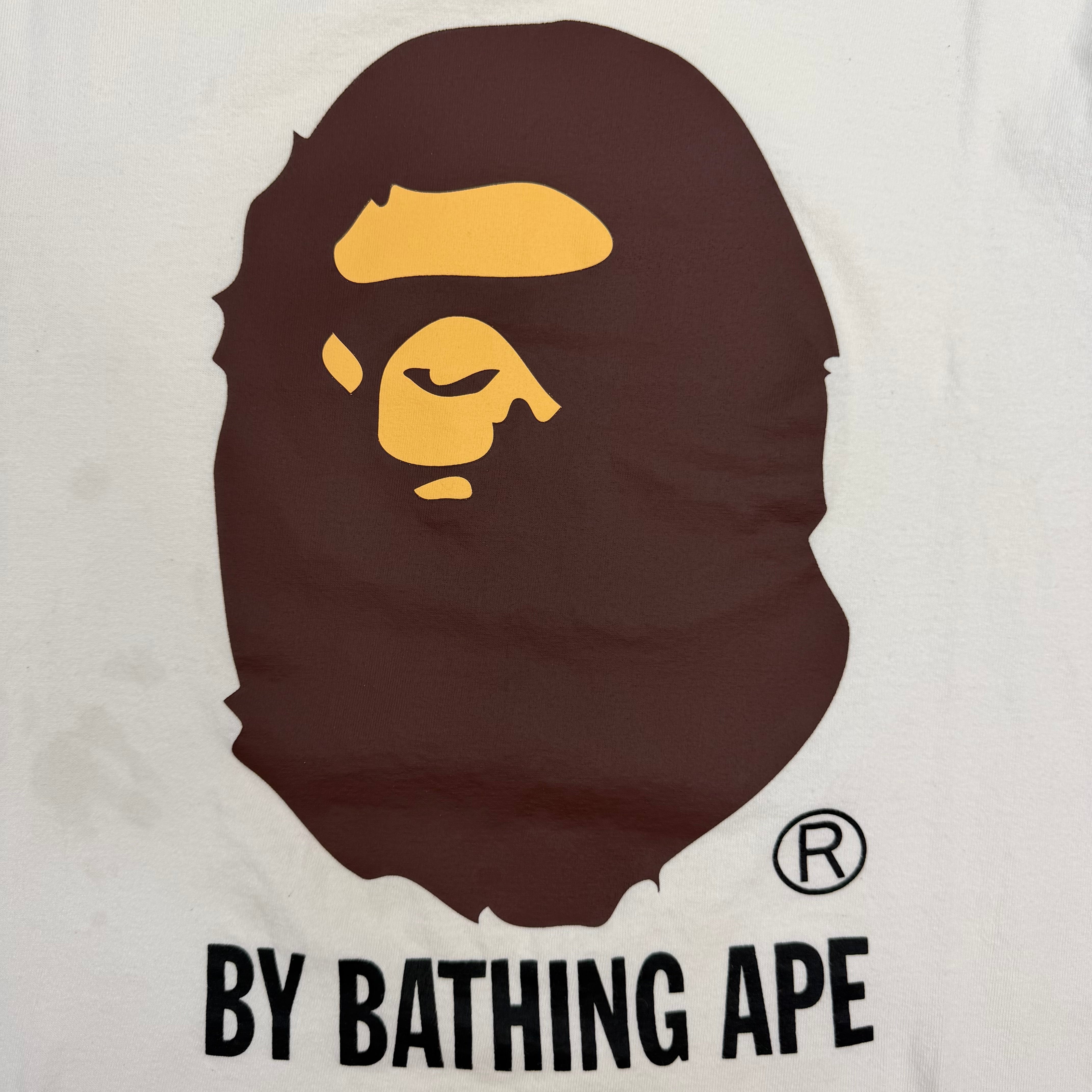 Bape Big Head Ape Logo Tee White