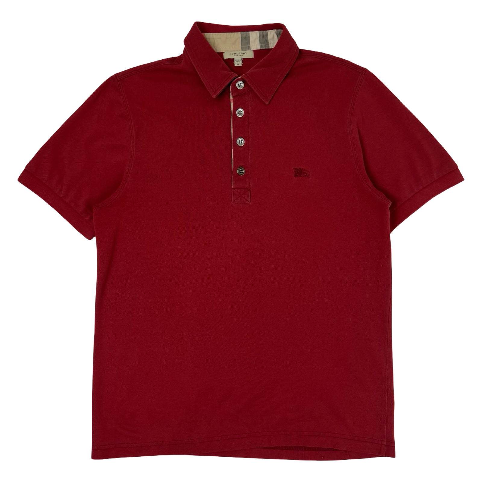 Classic Burberry Pique Polo Shirt Red
