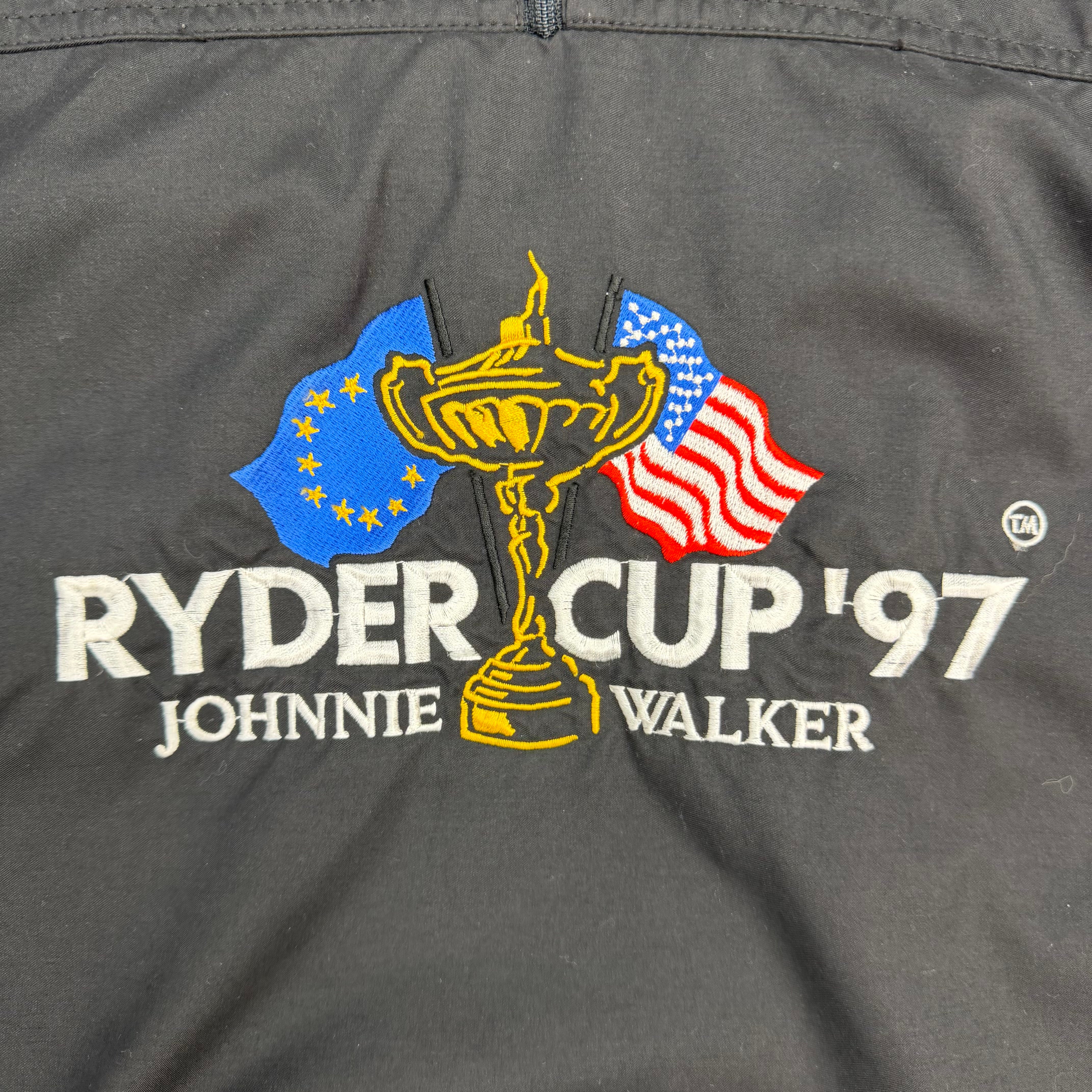 1997 Johnnie Walker Ryder Cup Embroidered Windbreaker Black