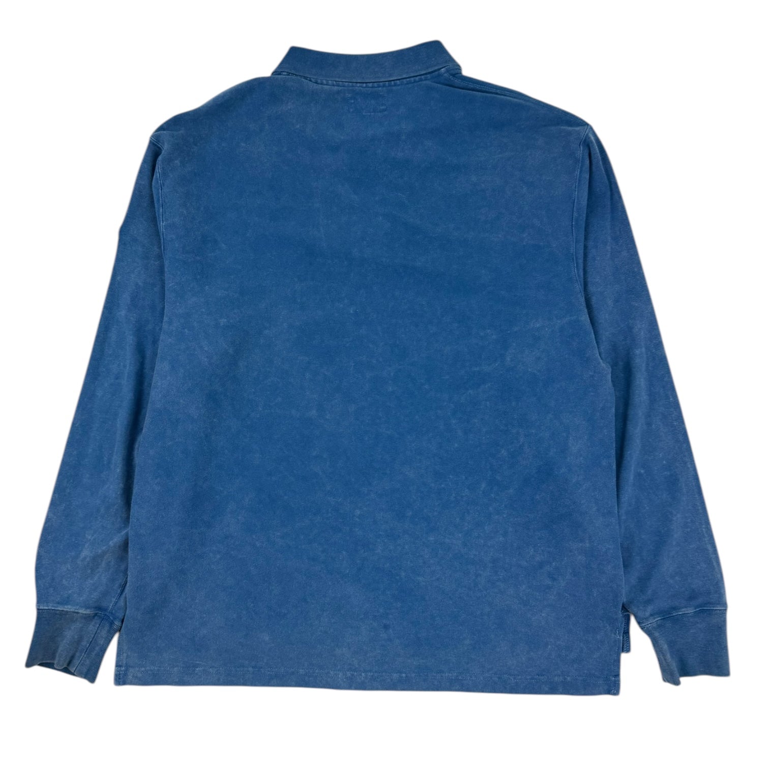 Cav Empt Bleached Rib Long Sleeve Polo Blue