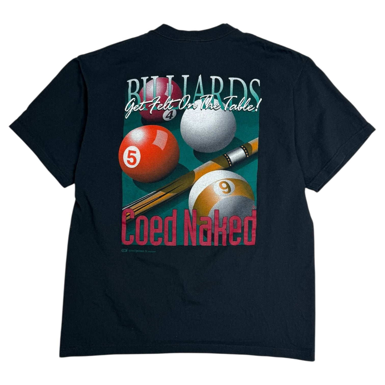Vintage Coed Naked Billiards T-Shirt Black