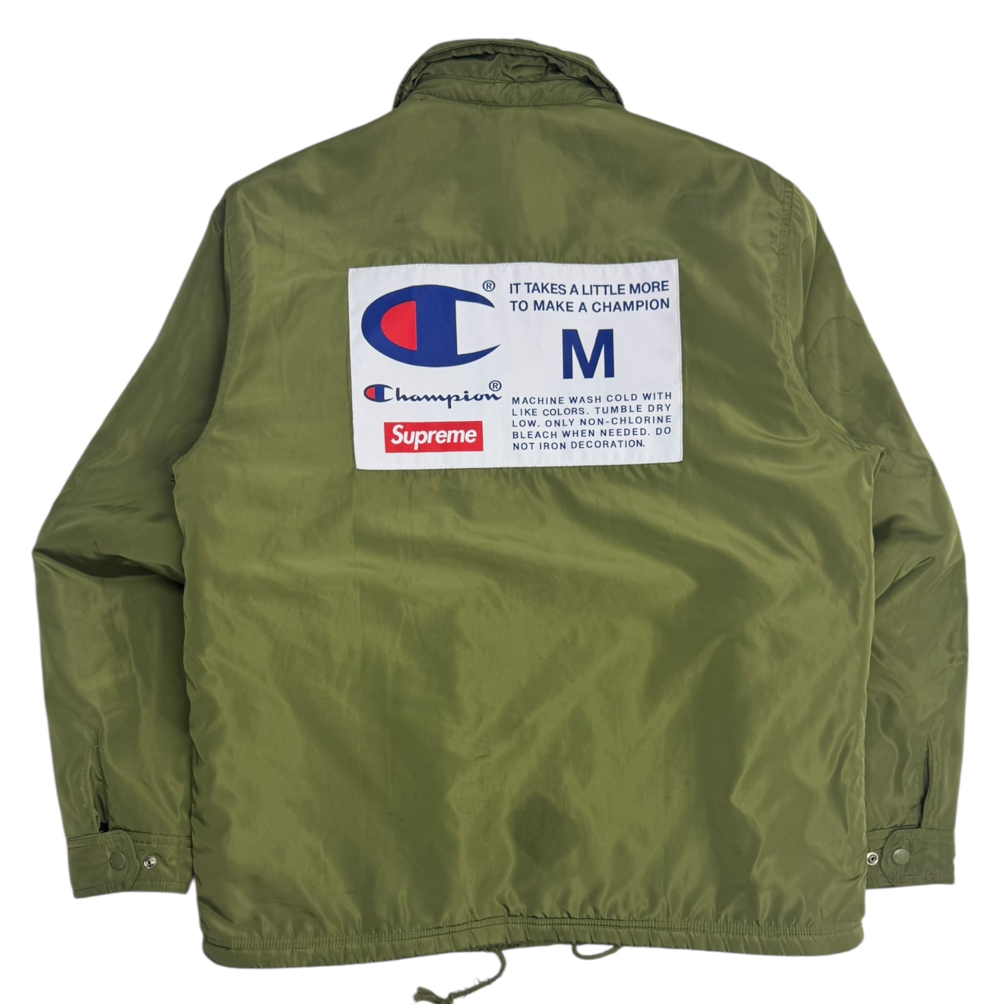 Supreme Champion Label Coaches Jacket Olive