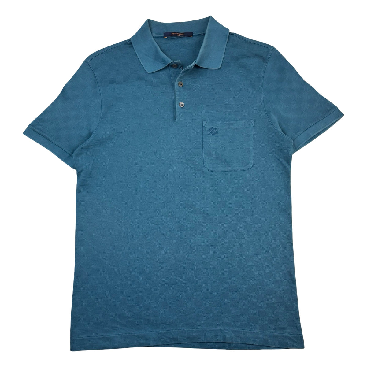 Louis Vuitton Damier Half-Pocket Polo Shirt Blue