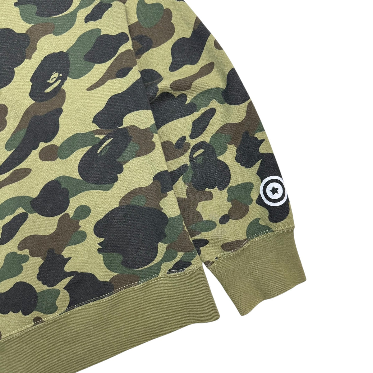 A Bathing Ape BAPE 1st Camo Full Zip Shark Hoodie Green