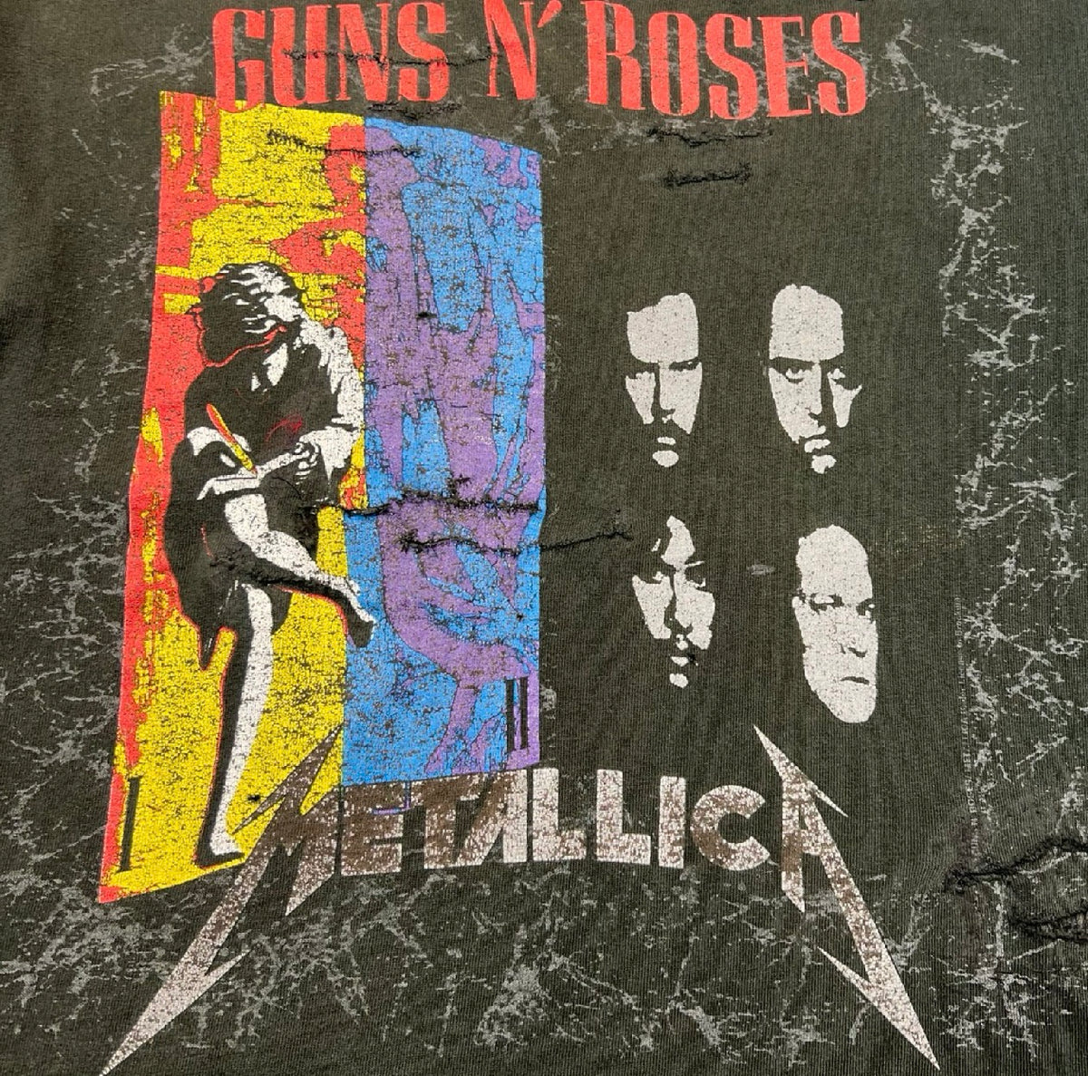 Vintage 1992 Guns n Roses Metallica T-Shirt Black