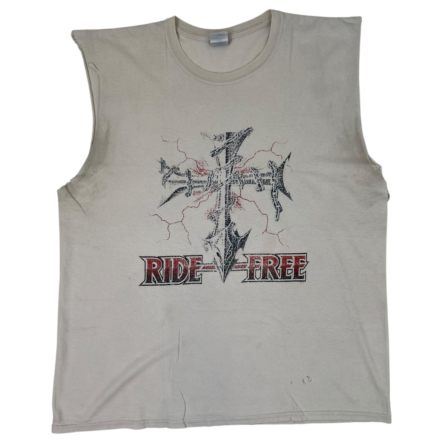 Vintage Y2K “Ride Free” Muscle Tank Top White
