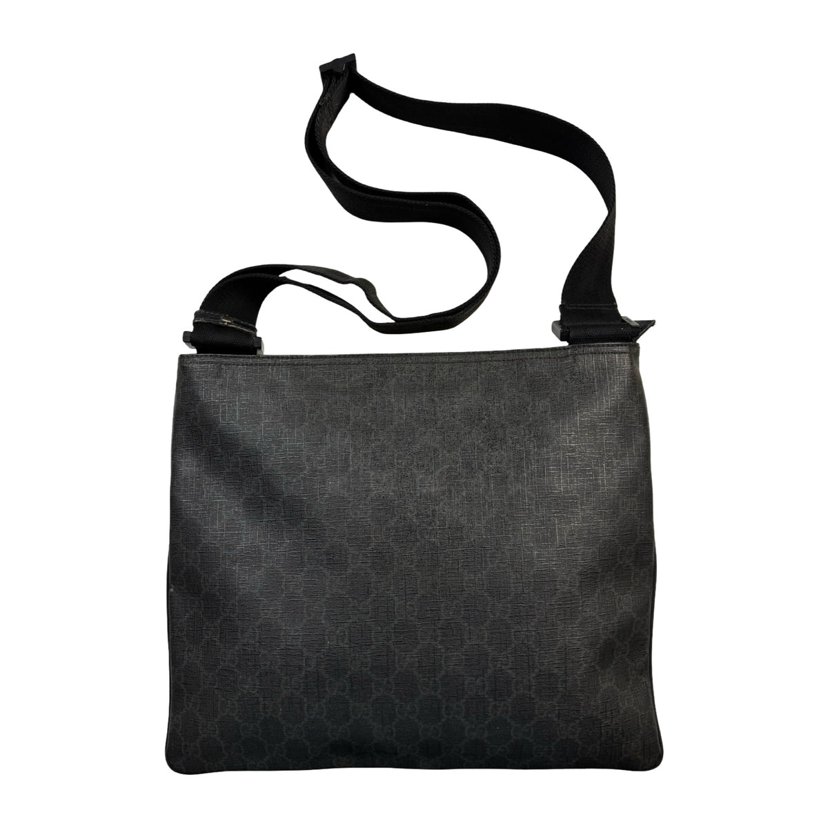 Gucci GG Supreme Flat Messenger Bag Black