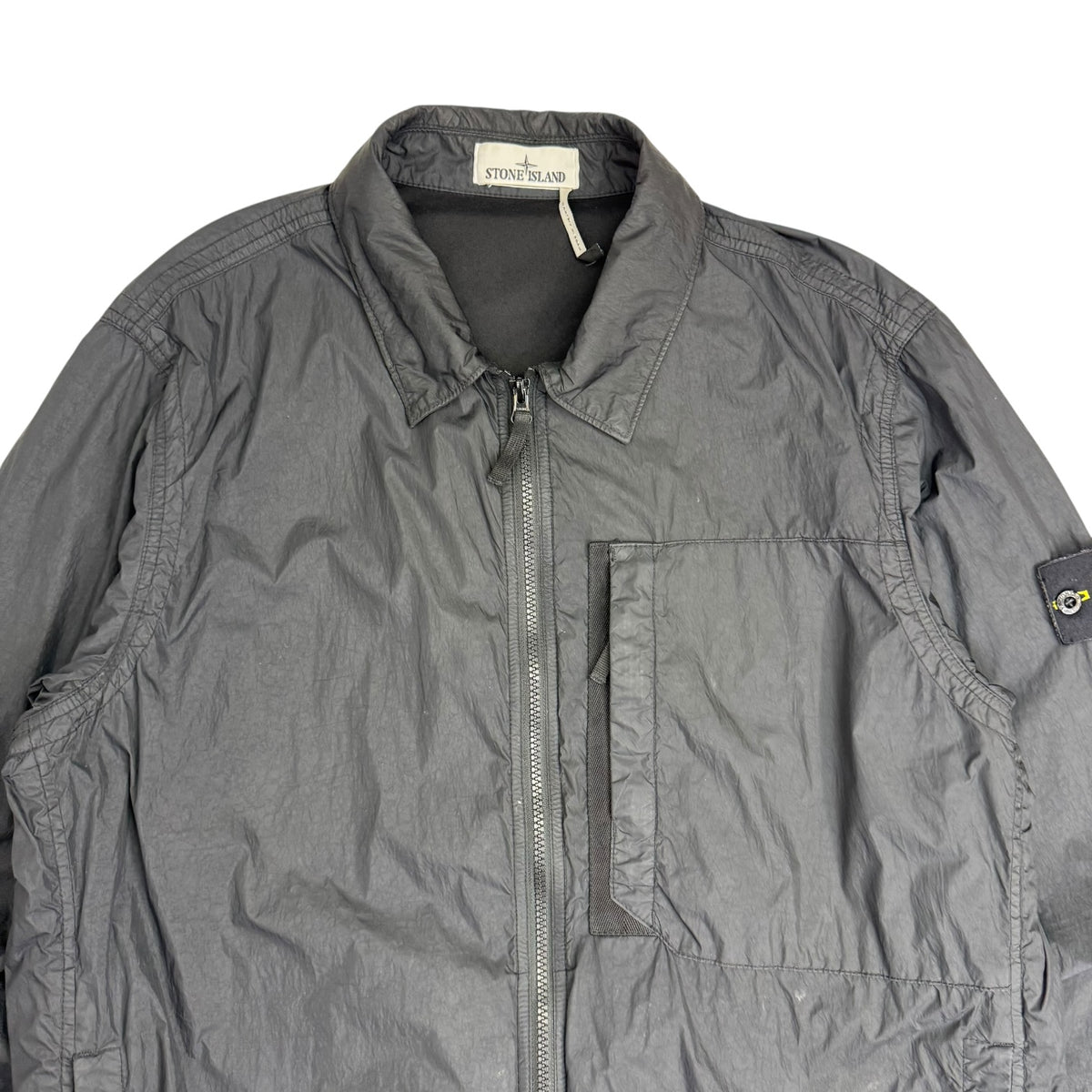 Stone Island Crinkly Nylon Over Shirt Black