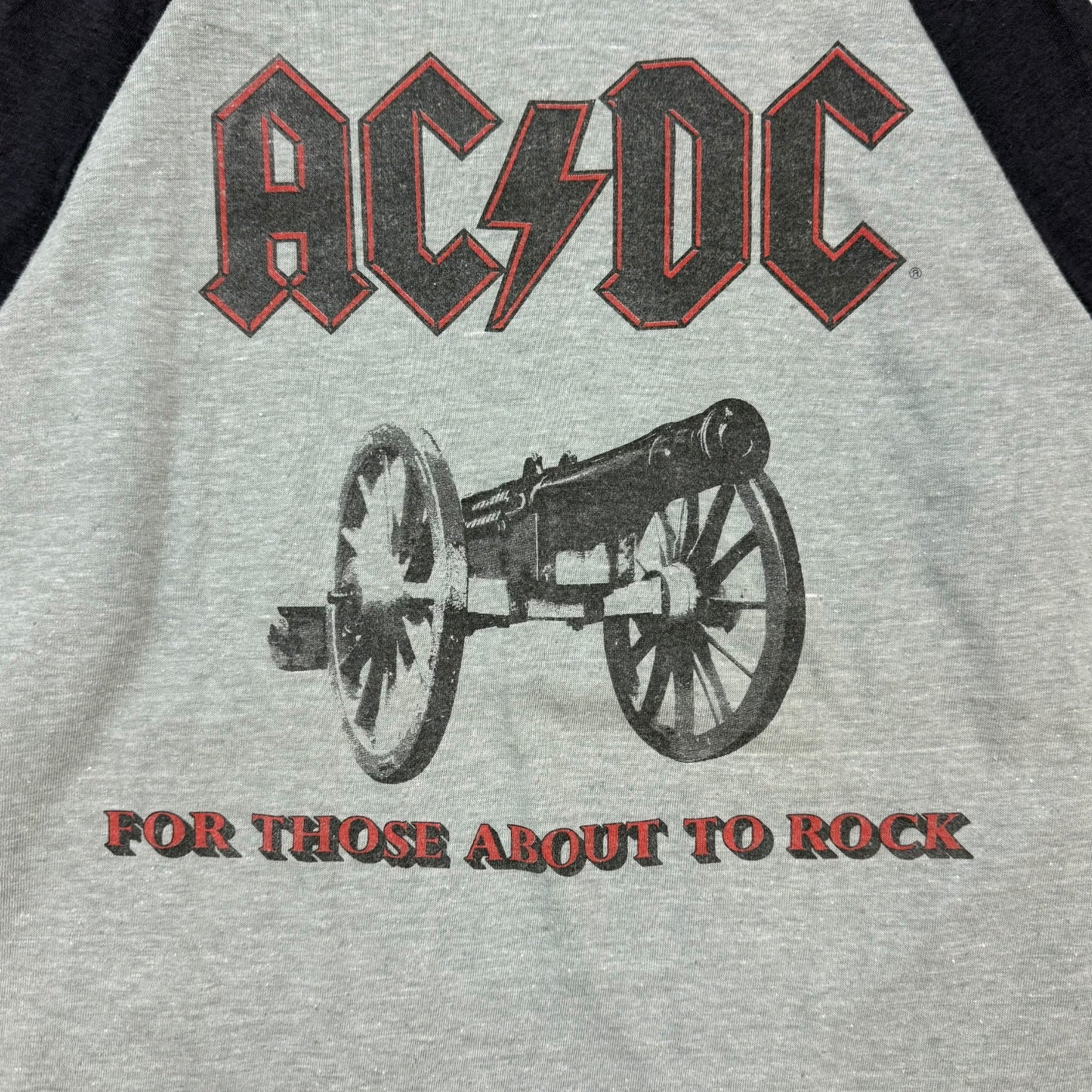 1982 AC/DC ‘For Those About To Rock’ North American Tour Raglan Tee Grey