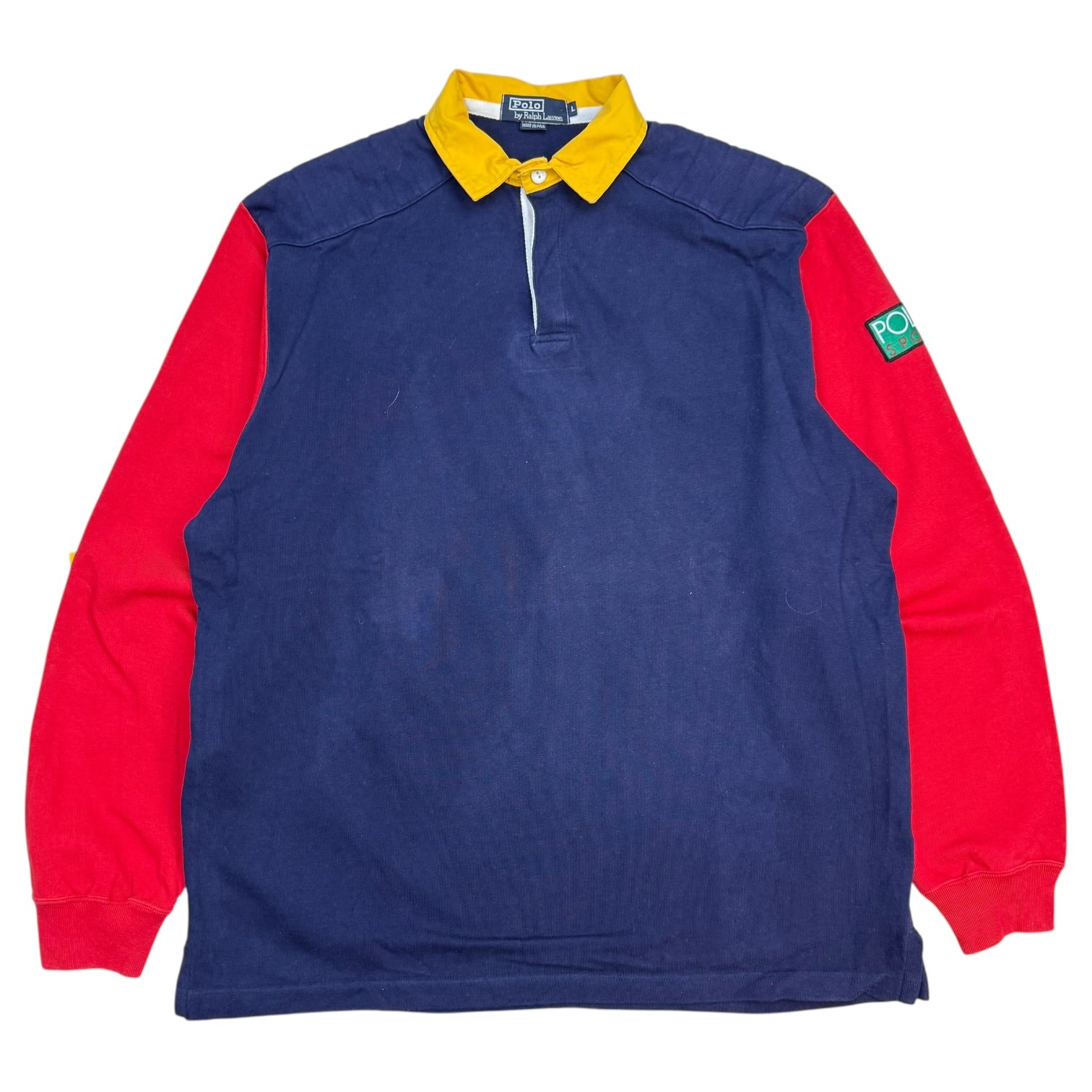 Vintage Polo Sport Ralph Lauren Colour Block Rugby Shirt
